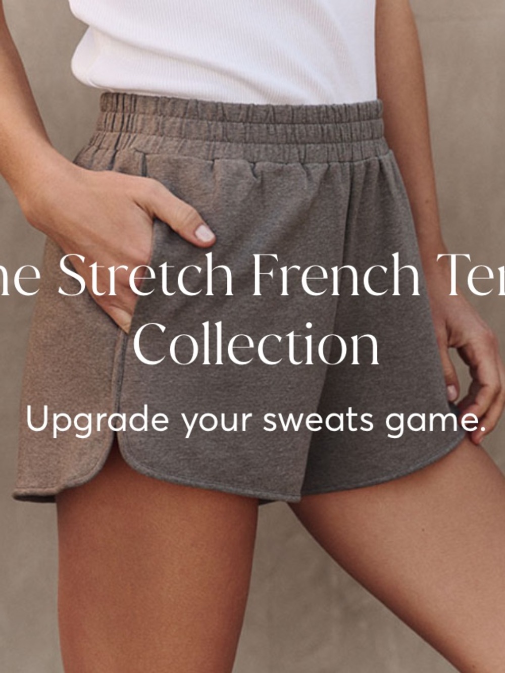 Pact Organic Cotton Stretch French Terry Curved Hem Short Medium